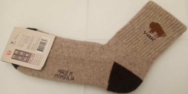Socken aus YAK-Wolle Braun Größe 40-43 - DIE FEINEN-